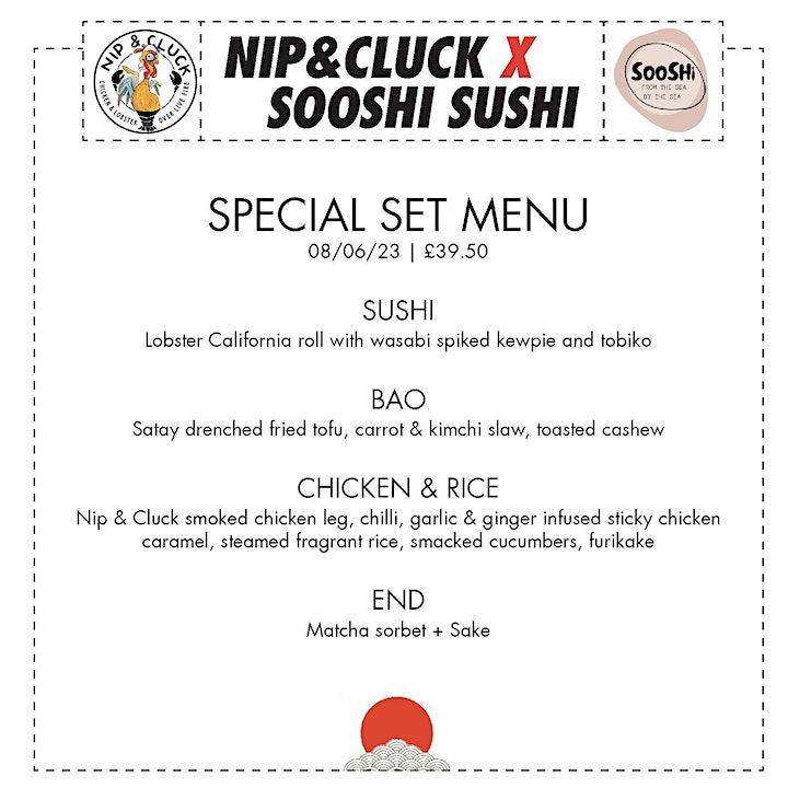 Nip and Cluck x Sooshi Sushi Menu